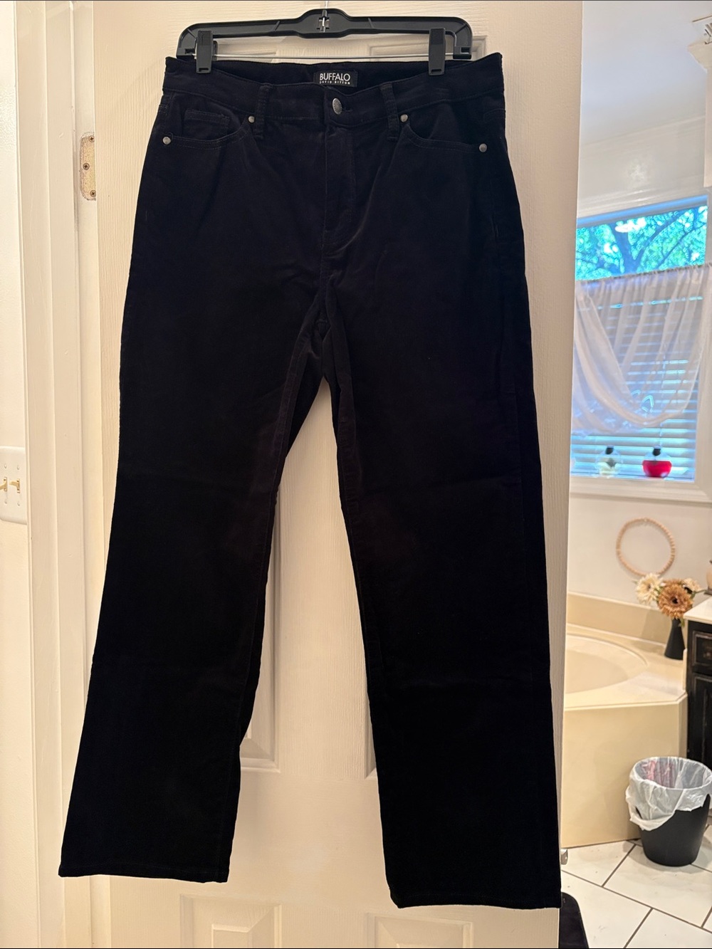 Buffalo David Bitton Black Corduroy Straight-Leg Women’s Pants